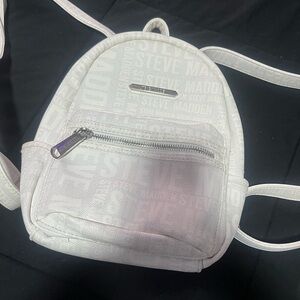 Steve Madden Textured White Backpack